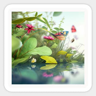 Water Leaves Calm Tranquil Nature Peaceful Season Outdoors Sticker